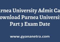 Purnea University Admit Card Exam Date