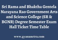 SR & BGNR College Hall Ticket