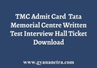 TMC Admit Card