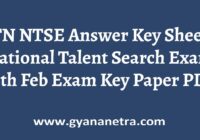 TN NTSE Answer Key Paper PDF