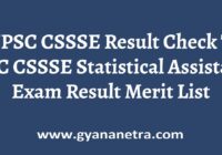 TNPSC CSSSE Result Merit List