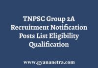 TNPSC Group 2A Recruitment Notification