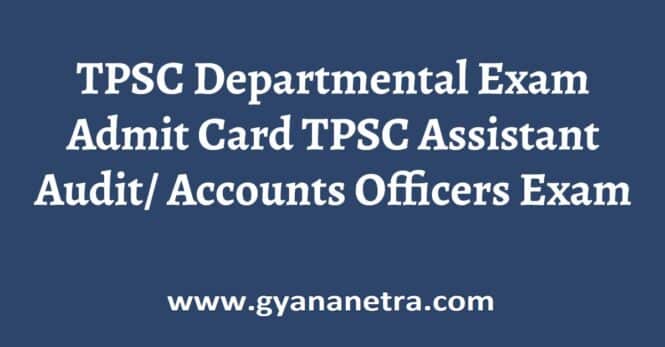 TPSC Departmental Exam Admit Card
