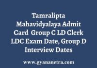 Tamralipta Mahavidyalaya Admit Card