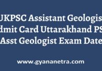 UKPSC Assistant Geologist Admit Card