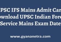 UPSC IFS Admit Card Exam Date
