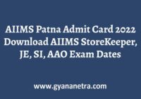 AIIMS Patna Admit Card Exam Date