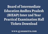 BIEAP Inter 2nd Year Practical Hall Tickets