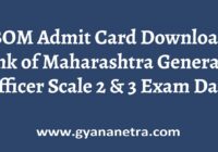 BOM Admit Card Exam Date