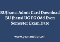 BUJhansi Admit Card UG PG Semester Exam