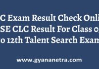 CLC DTSE Rajasthan Result