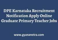 DPE Karnataka Recruitment Notification