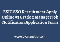 ESIC SSO Recruitment Notification