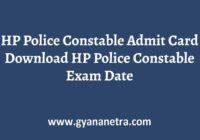 HP Police Constable Admit Card Exam Date