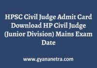 HPSC Civil Judge Admit Card Exam Date