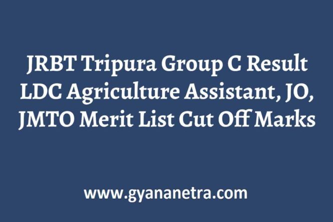 JRBT Tripura Group C Result Merit List