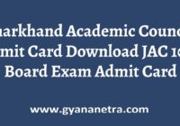 Jharkhand Academic Council Admit Card Exam Date