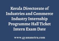 Kerala DIC Hall Ticket