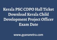 Kerala PSC CDPO Hall Ticket Exam Date