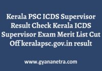 Kerala PSC ICDS Supervisor Result Merit List