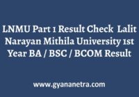 LNMU Part 1 Result BA BSC BCOM
