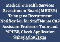 MHSRB Telangana Recruitment