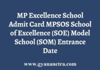 MP Excellence School Admit Card