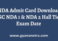 NDA Admit Card UPSC Exam Date