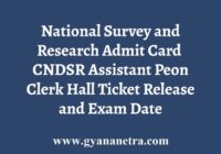 National Survey and Research Admit Card