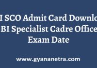 SBI SCO Admit Card Exam Date