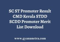SC ST Promoter Result Merit List