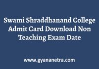 Swami Shraddhanand College Admit Card Non Teaching Exam
