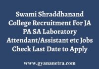 Swami Shraddhanand College Recruitment