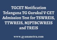 TGCET Admission Notification