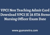 VPCI Non Teaching Admit Card Exam Date