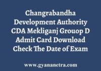 Changrabandha Development Authority Admit Card