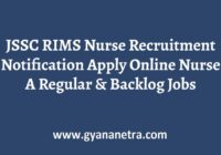 JSSC RIMS Nurse Recruitment Notification