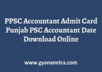 PPSC Accountant Admit Card Exam Date