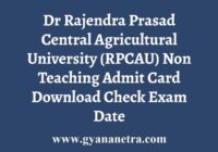 RPCAU Non Teaching Admit Card