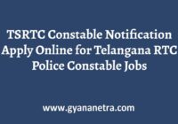 TSRTC Constable Notification Apply Online