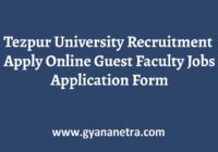 Tezpur University Recruitment Notification