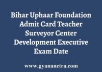 Uphaar Foundation Admit Card