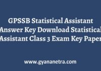 GPSSB Statistical Assistant Answer Key Paper PDF