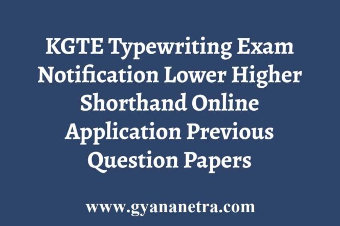 KGTE Typewriting Exam