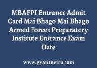 MBAFPI Entrance Admit Card