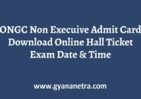ONGC Non Executive Admit Card Download