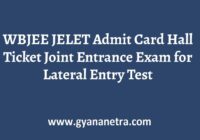 WBJEE JELET Admit Card Exam Date