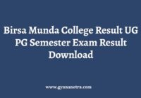 Birsa Munda College Result Check Online