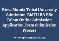 Birsa Munda Tribal University Admission