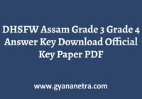 DHSFW Assam Grade 3 Grade 4 Answer Key Paper